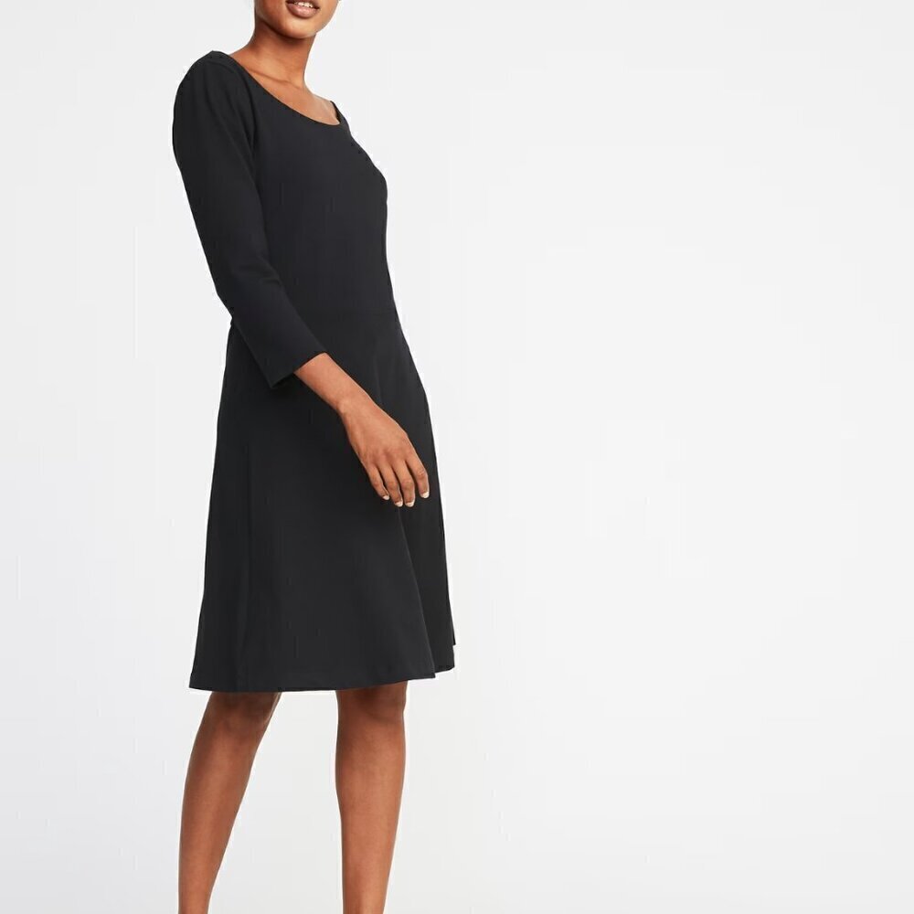 Fit & Flare 3/4-Sleeve Jersey Dress for Women Size Small